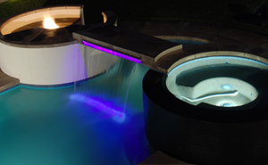 Pool Lighting and Fire Pit
